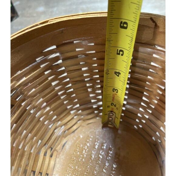 Vintage 1998 Bradford Basket Company Bread Cookie Basket Wood W/ Lid - Picture 10 of 10